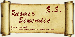 Rusmir Simendić vizit kartica